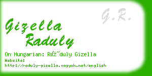 gizella raduly business card